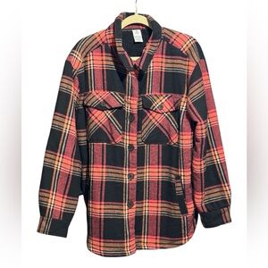Women Plaid Button-Up Shirt/Jacket size Large